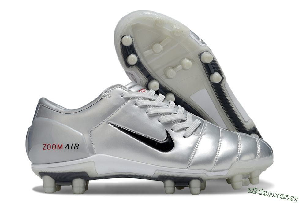 Men's Nike Air Zoom Total 90 III FG Firm Ground Low-Tops Football Boots - Silver/Black/Red 2