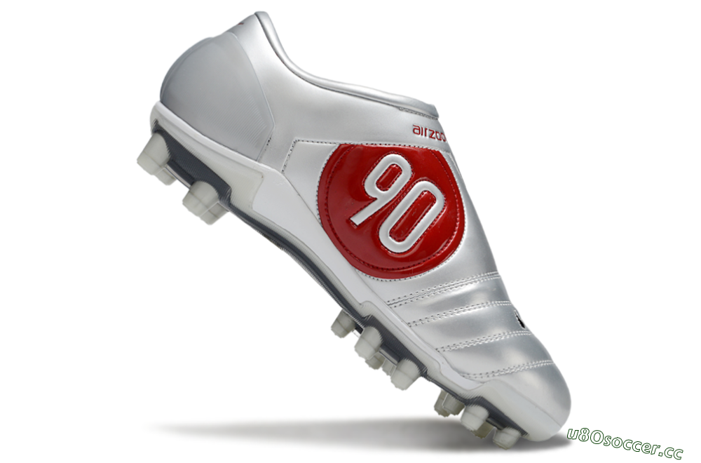 Men's Nike Air Zoom Total 90 III FG Firm Ground Low-Tops Football Boots - Silver/Black/Red 4