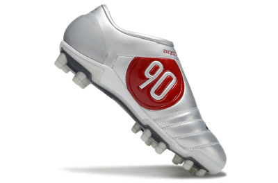 Men's Nike Air Zoom Total 90 III FG Firm Ground Low-Tops Football Boots - Silver/Black/Red