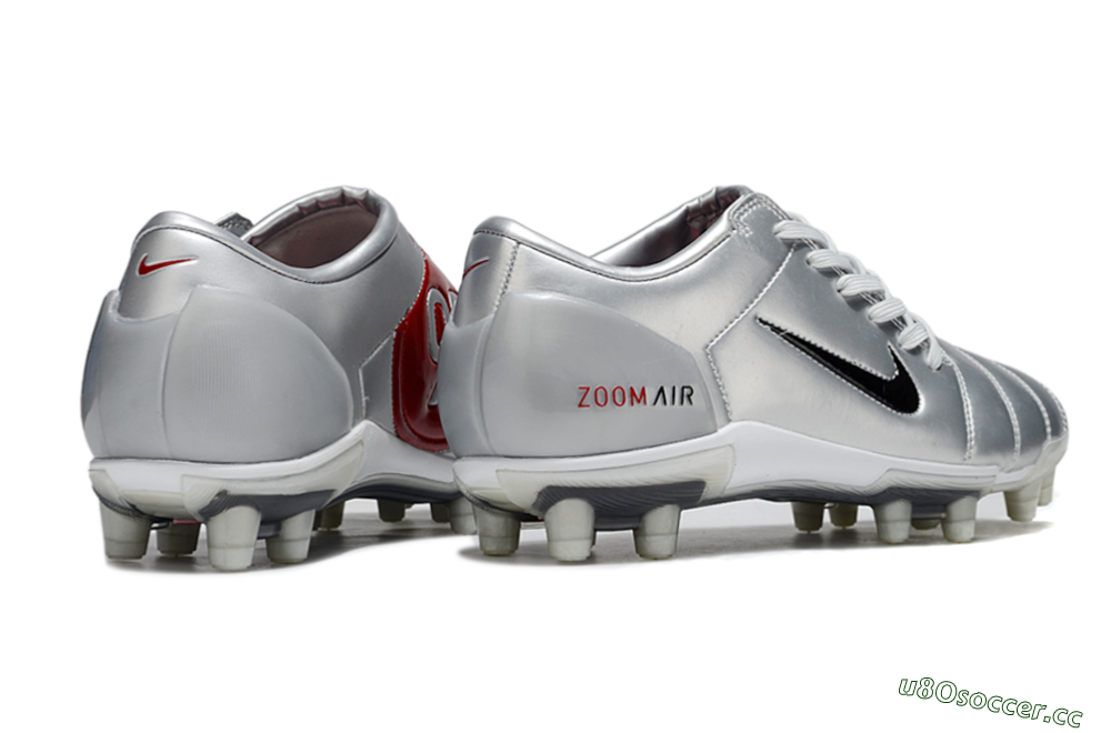 Men's Nike Air Zoom Total 90 III FG Firm Ground Low-Tops Football Boots - Silver/Black/Red 6