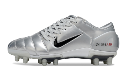 Men's Nike Air Zoom Total 90 III FG Firm Ground Low-Tops Football Boots - Silver/Black/Red