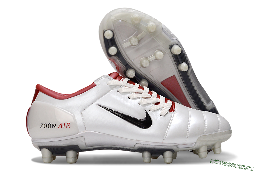 Men's Nike Air Zoom Total 90 III FG Firm Ground Low-Tops Football Boots - White/Black/Red 2