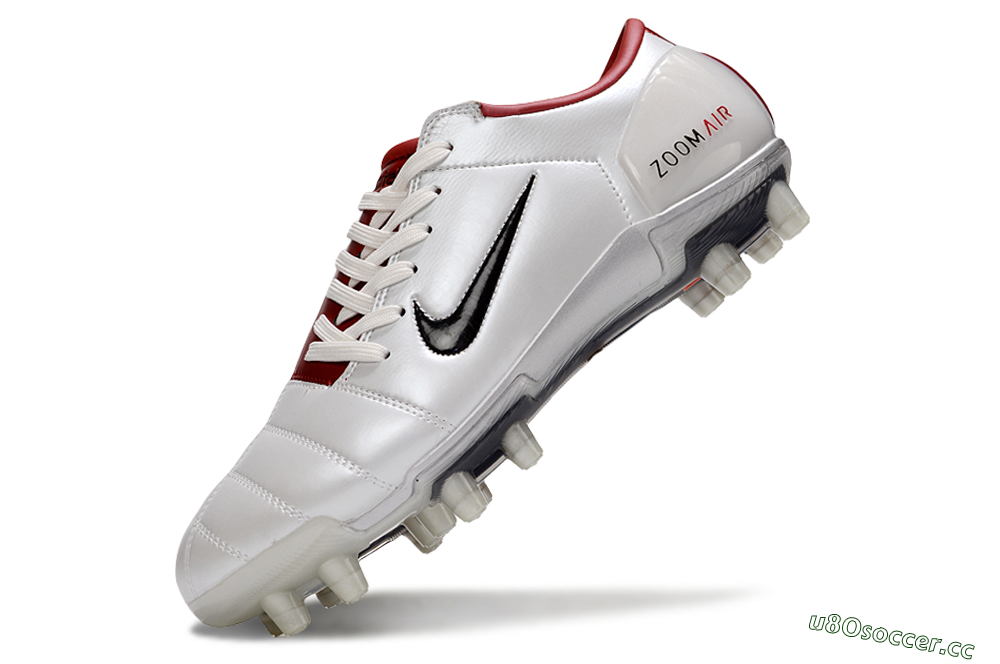 Men's Nike Air Zoom Total 90 III FG Firm Ground Low-Tops Football Boots - White/Black/Red 5