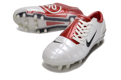 Men's Nike Air Zoom Total 90 III FG Firm Ground Low-Tops Football Boots - White/Black/Red
