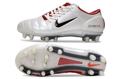 Men's Nike Air Zoom Total 90 III FG Firm Ground Low-Tops Football Boots - White/Black/Red