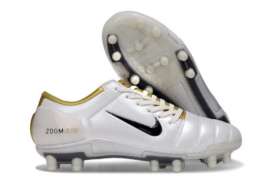 Men's Nike Air Zoom Total 90 III FG Firm Ground Low-Tops Football Boots - White/Black/Gold