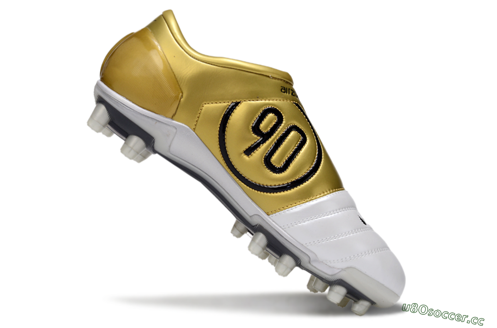 Men's Nike Air Zoom Total 90 III FG Firm Ground Low-Tops Football Boots - White/Black/Gold 4