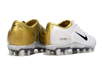 Men's Nike Air Zoom Total 90 III FG Firm Ground Low-Tops Football Boots - White/Black/Gold
