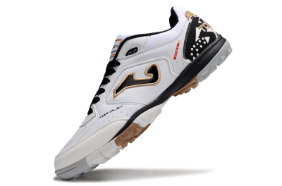 Men's Joma Top Flex TF Artificial Turf Low-Tops Football Shoes - White/Black/Brown