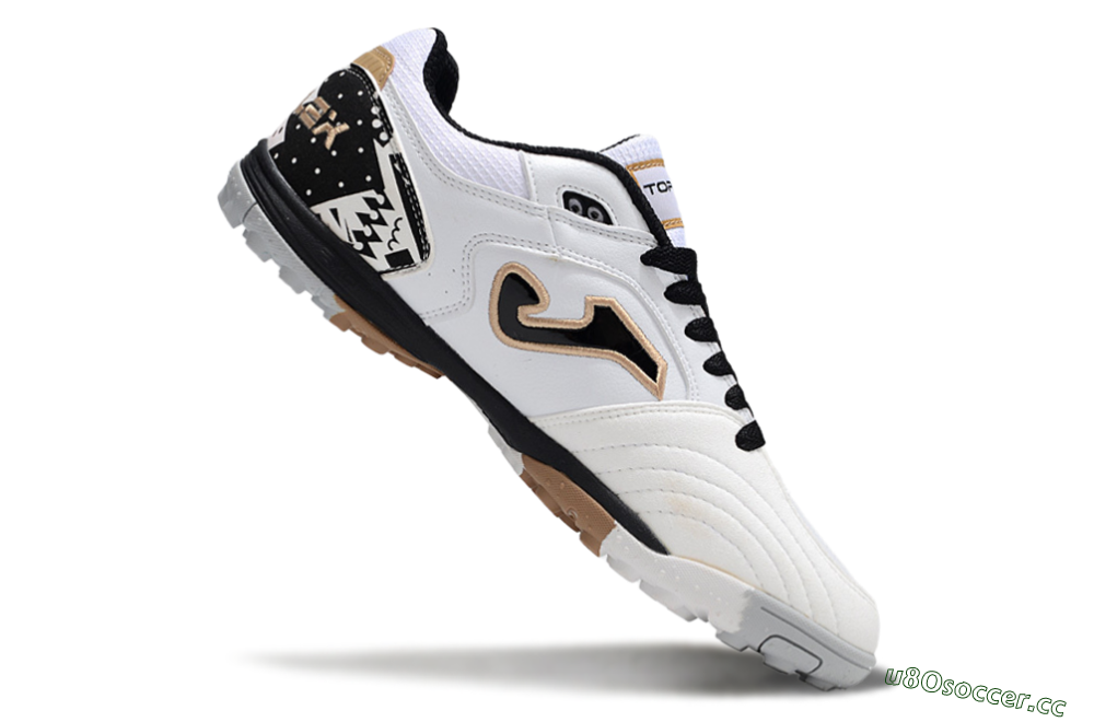 Men's Joma Top Flex TF Artificial Turf Low-Tops Football Shoes - White/Black/Brown 4