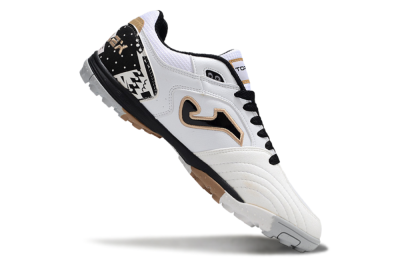 Men's Joma Top Flex TF Artificial Turf Low-Tops Football Shoes - White/Black/Brown