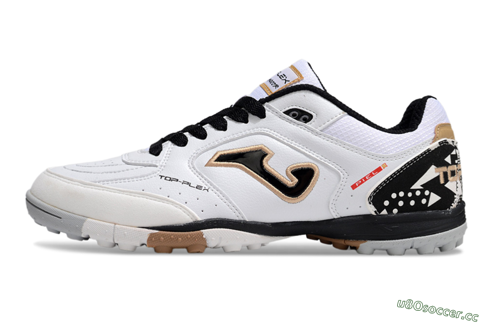 Men's Joma Top Flex TF Artificial Turf Low-Tops Football Shoes - White/Black/Brown 0