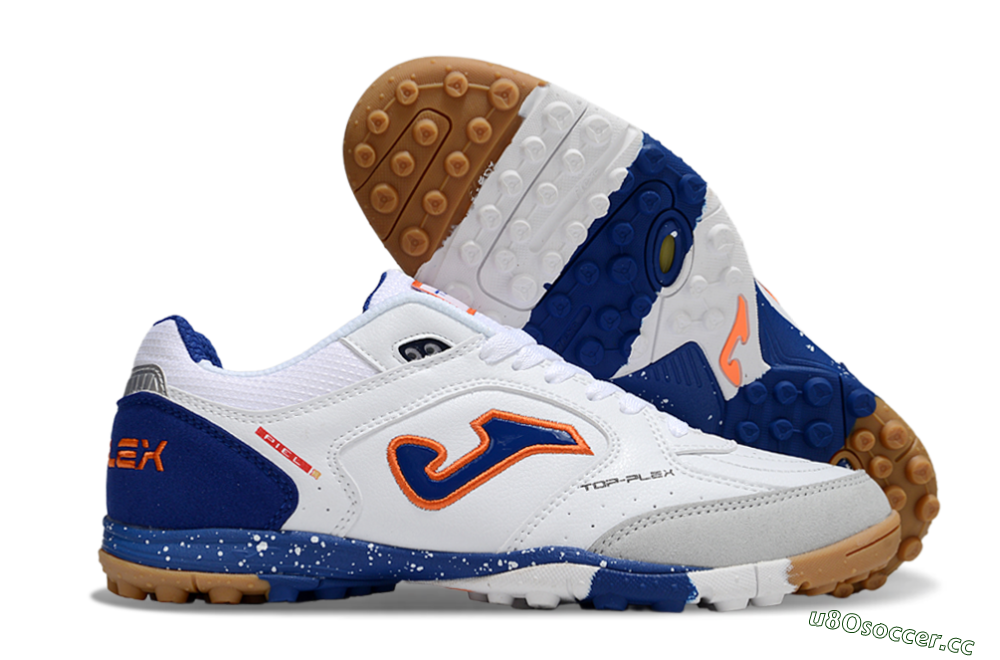 Men's Joma Top Flex TF Artificial Turf Low-Tops Football Shoes - White/Red/Blue 2