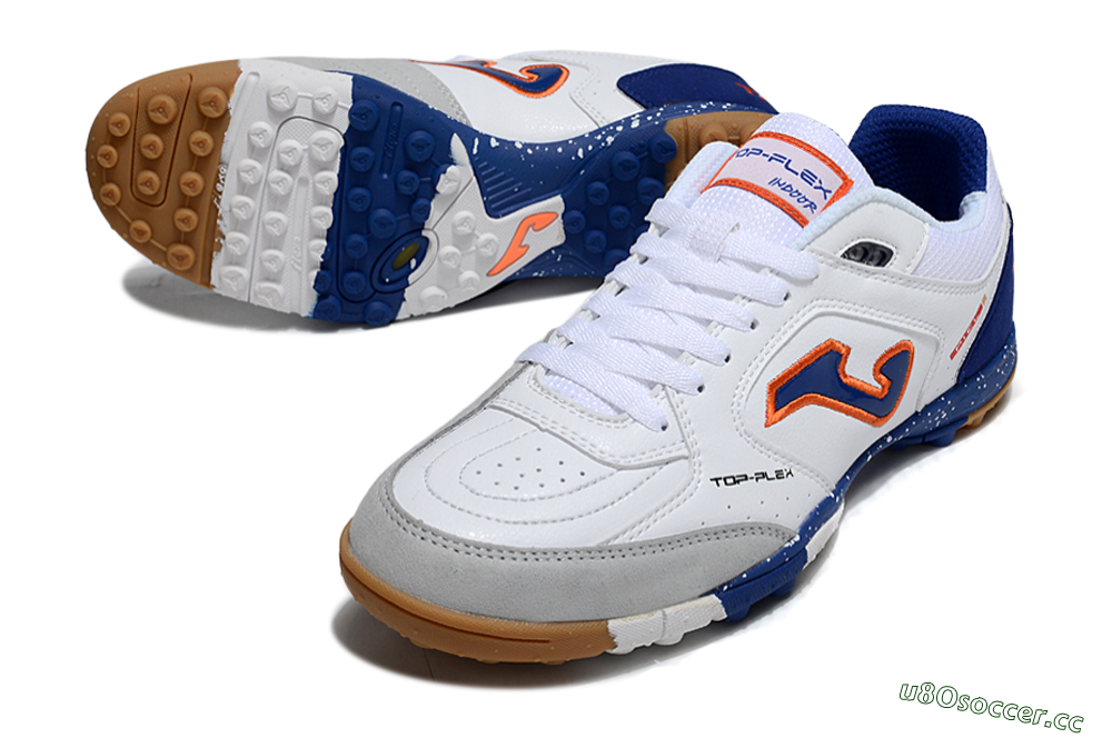 Men's Joma Top Flex TF Artificial Turf Low-Tops Football Shoes - White/Red/Blue 3