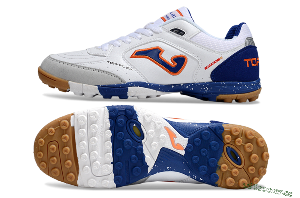 Men's Joma Top Flex TF Artificial Turf Low-Tops Football Shoes - White/Red/Blue 1