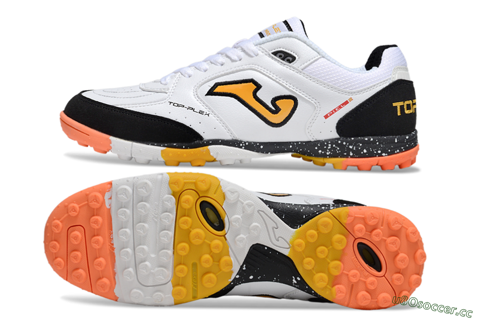 Men's Joma Top Flex TF Artificial Turf Low-Tops Football Shoes - White/Yellow/Black 1