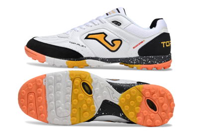 Men's Joma Top Flex TF Artificial Turf Low-Tops Football Shoes - White/Yellow/Black