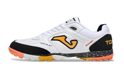 Men's Joma Top Flex TF Artificial Turf Low-Tops Football Shoes - White/Yellow/Black