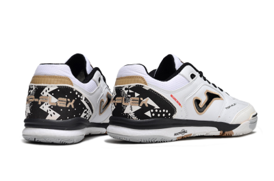 Men's Joma Top Flex IC Indoor & Futsal Low-Tops Football Shoes - White/Black/Brown