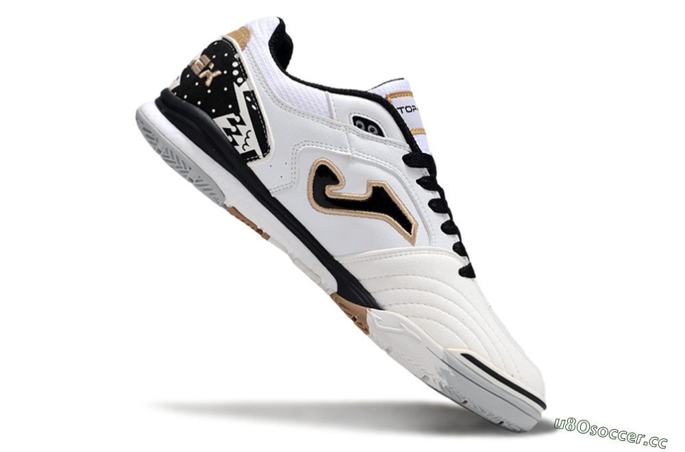 Men's Joma Top Flex IC Indoor & Futsal Low-Tops Football Shoes - White/Black/Brown 4