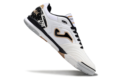 Men's Joma Top Flex IC Indoor & Futsal Low-Tops Football Shoes - White/Black/Brown