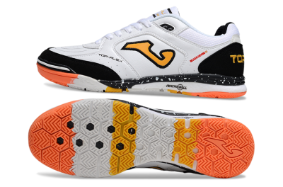 Men's Joma Top Flex IC Indoor & Futsal Low-Tops Football Shoes - White/Black/Yellow