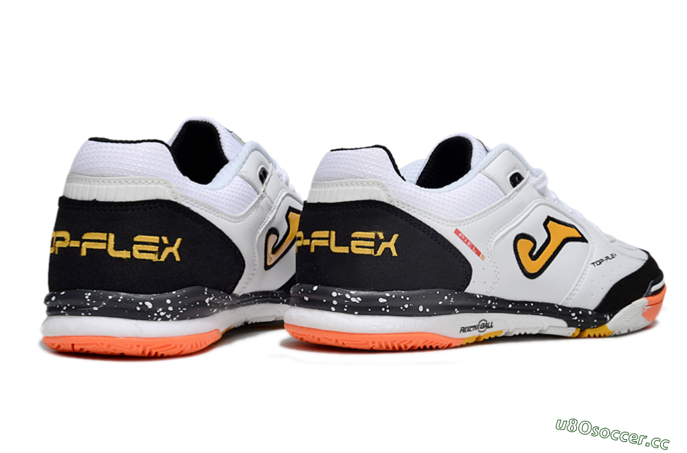 Men's Joma Top Flex IC Indoor & Futsal Low-Tops Football Shoes - White/Black/Yellow 5