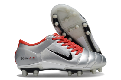 Men's Nike Air Zoom Total 90 III FG Firm Ground Low-Tops Football Boots - Silver/Black/Red