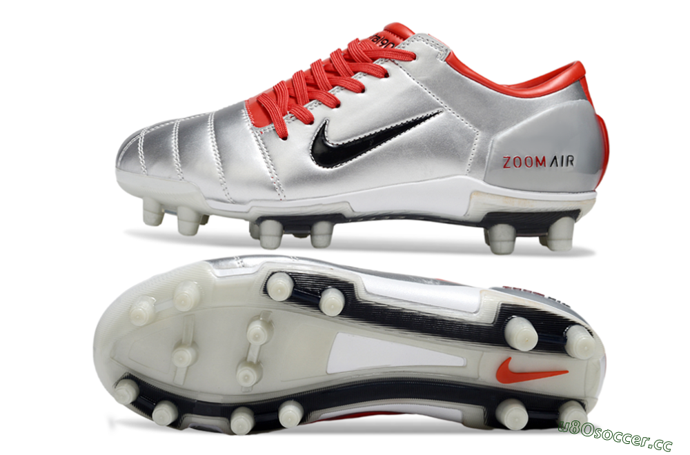 Men's Nike Air Zoom Total 90 III FG Firm Ground Low-Tops Football Boots - Silver/Black/Red 1