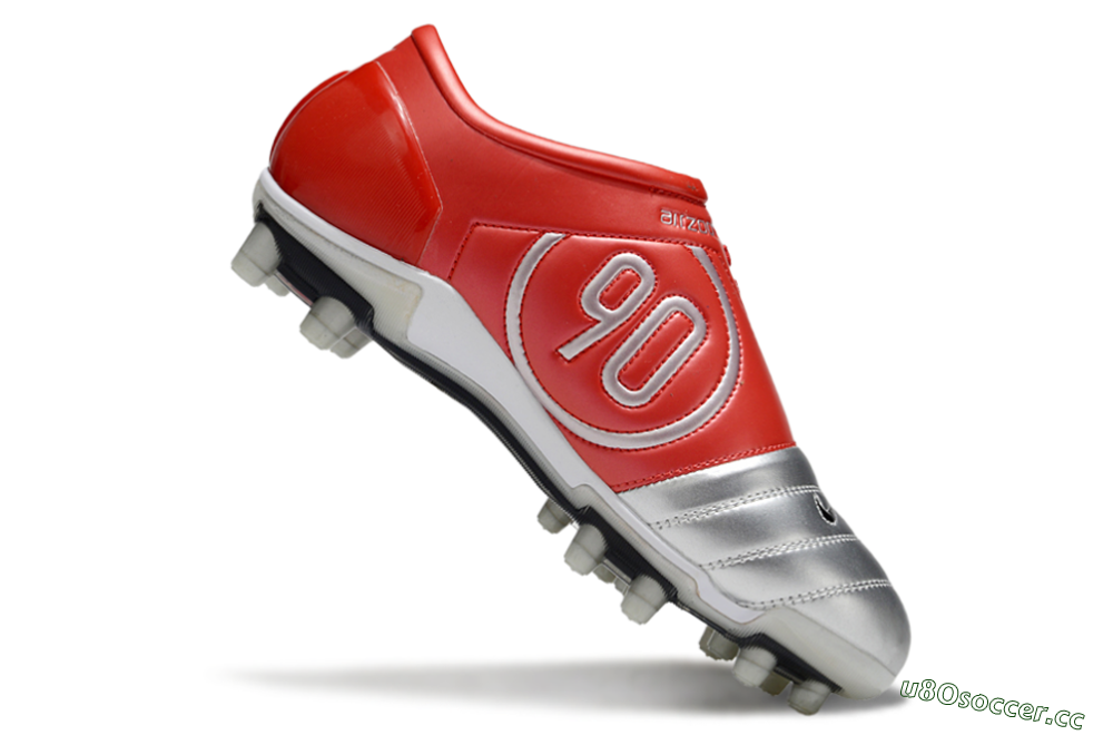 Men's Nike Air Zoom Total 90 III FG Firm Ground Low-Tops Football Boots - Silver/Black/Red 4