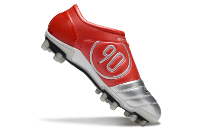 Men's Nike Air Zoom Total 90 III FG Firm Ground Low-Tops Football Boots - Silver/Black/Red
