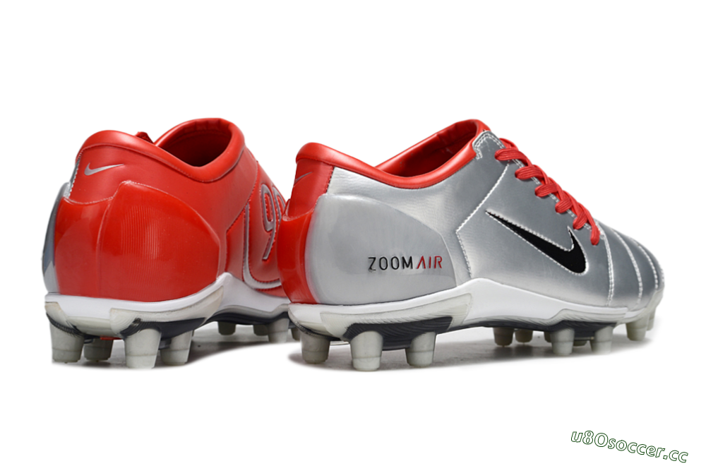 Men's Nike Air Zoom Total 90 III FG Firm Ground Low-Tops Football Boots - Silver/Black/Red 6