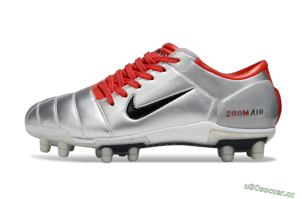 Men's Nike Air Zoom Total 90 III FG Firm Ground Low-Tops Football Boots - Silver/Black/Red 0