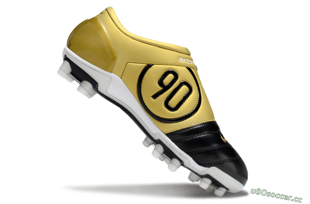 Men's Nike Air Zoom Total 90 III FG Firm Ground Low-Tops Football Boots - Black/Gold/White 4