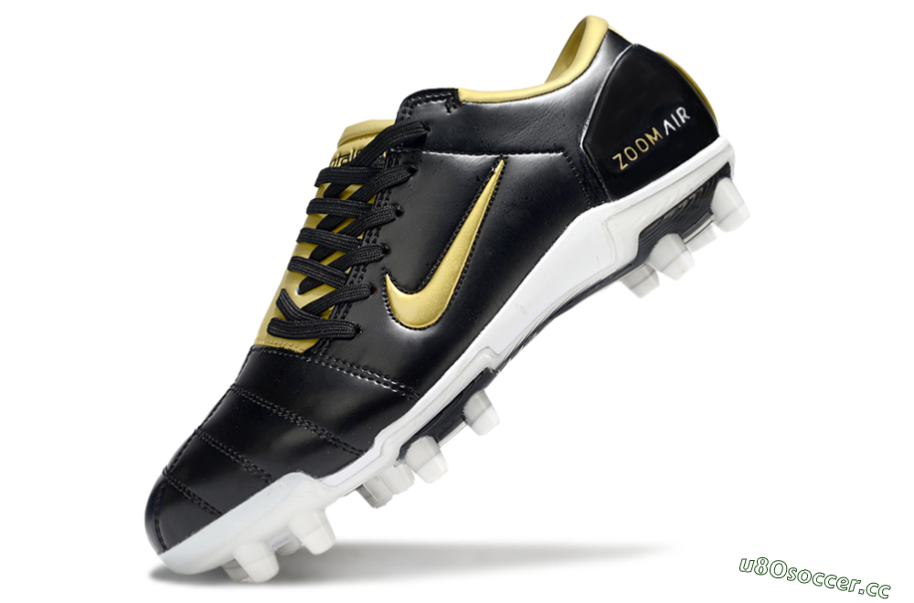 Men's Nike Air Zoom Total 90 III FG Firm Ground Low-Tops Football Boots - Black/Gold/White 5