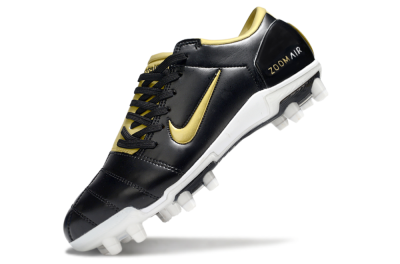 Men's Nike Air Zoom Total 90 III FG Firm Ground Low-Tops Football Boots - Black/Gold/White
