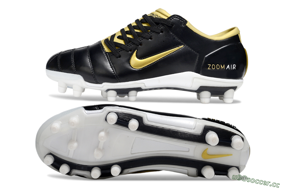 Men's Nike Air Zoom Total 90 III FG Firm Ground Low-Tops Football Boots - Black/Gold/White 1