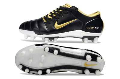 Men's Nike Air Zoom Total 90 III FG Firm Ground Low-Tops Football Boots - Black/Gold/White