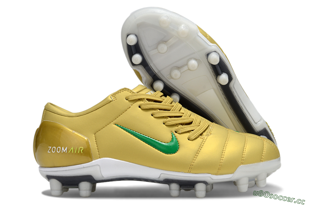 Men's Nike Air Zoom Total 90 III FG Firm Ground Low-Tops Football Boots - Gold/Green/White 2