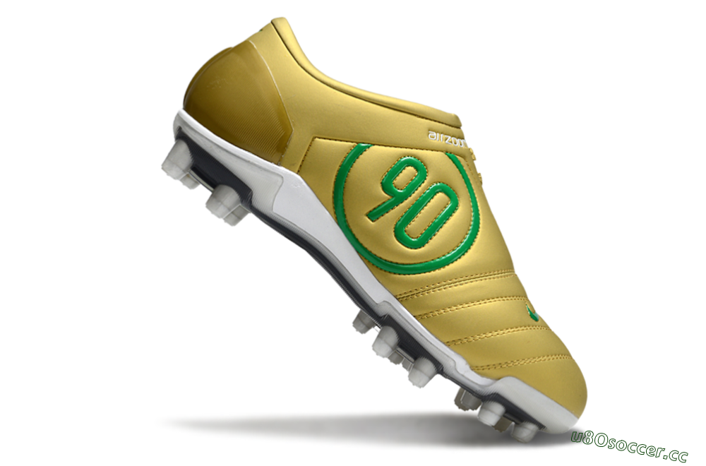 Men's Nike Air Zoom Total 90 III FG Firm Ground Low-Tops Football Boots - Gold/Green/White 4