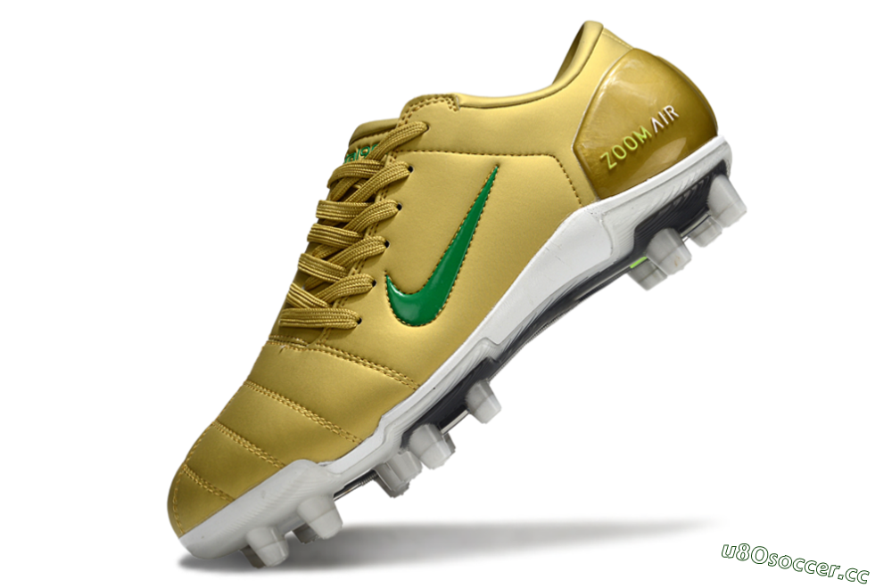 Men's Nike Air Zoom Total 90 III FG Firm Ground Low-Tops Football Boots - Gold/Green/White 5