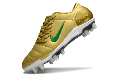 Men's Nike Air Zoom Total 90 III FG Firm Ground Low-Tops Football Boots - Gold/Green/White