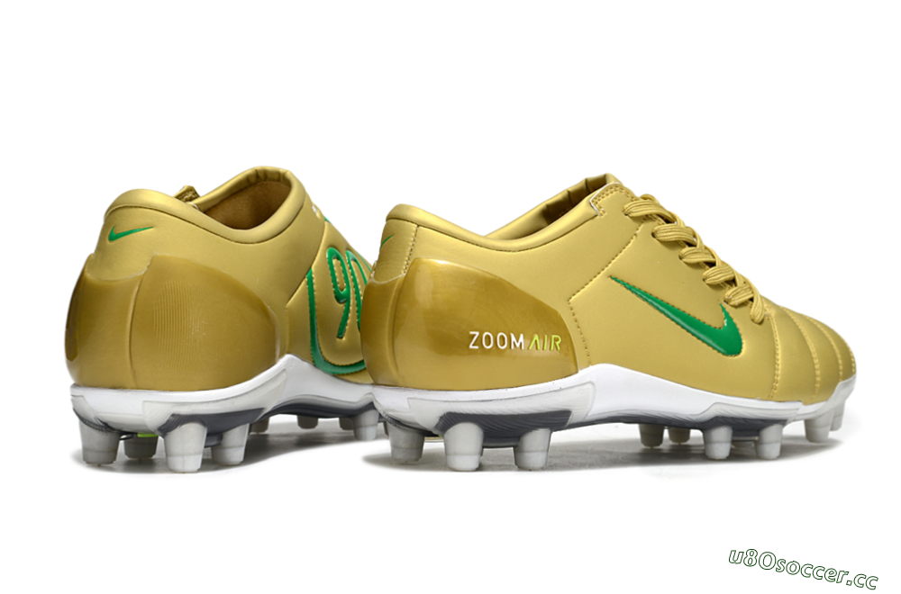 Men's Nike Air Zoom Total 90 III FG Firm Ground Low-Tops Football Boots - Gold/Green/White 6