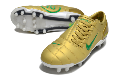 Men's Nike Air Zoom Total 90 III FG Firm Ground Low-Tops Football Boots - Gold/Green/White