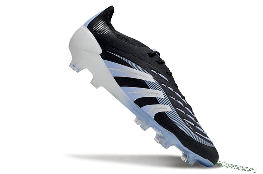 Men's Adidas Predator 25 Elite FG Firm Ground Low-Tops Football Boots - Black/Blue/Silver 4