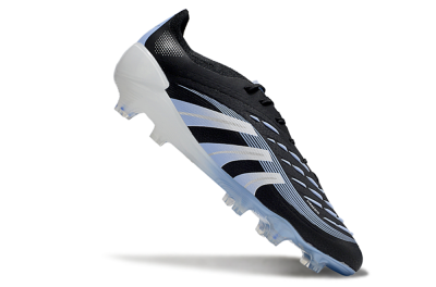 Men's Adidas Predator 25 Elite FG Firm Ground Low-Tops Football Boots - Black/Blue/Silver