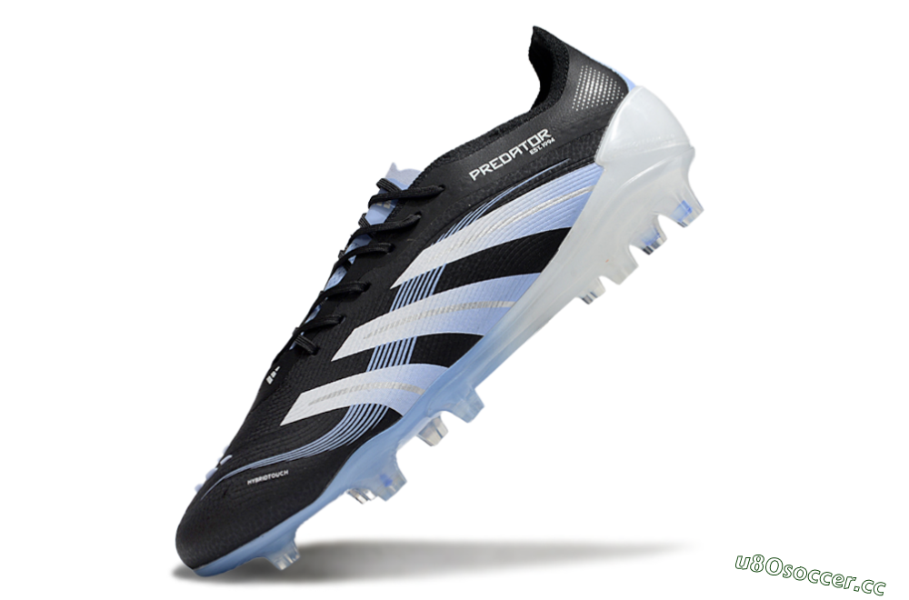 Men's Adidas Predator 25 Elite FG Firm Ground Low-Tops Football Boots - Black/Blue/Silver 5