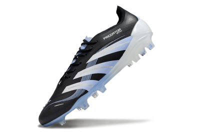 Men's Adidas Predator 25 Elite FG Firm Ground Low-Tops Football Boots - Black/Blue/Silver
