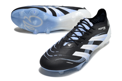 Men's Adidas Predator 25 Elite FG Firm Ground Low-Tops Football Boots - Black/Blue/Silver