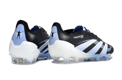 Men's Adidas Predator 25 Elite FG Firm Ground Low-Tops Football Boots - Black/Blue/Silver